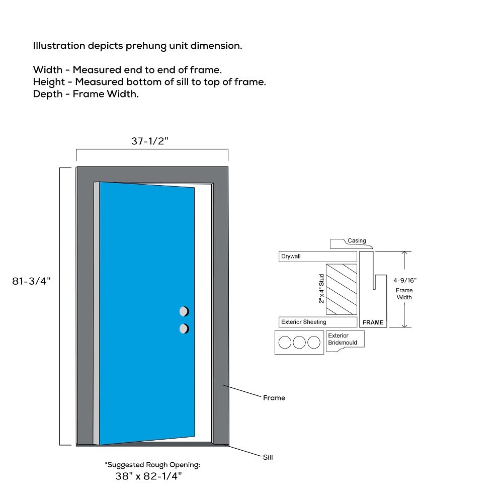 Steel Primed Left Hand In-Swing Prehung Front Door 9 Lite Clear Glass 36" x 80" G5879