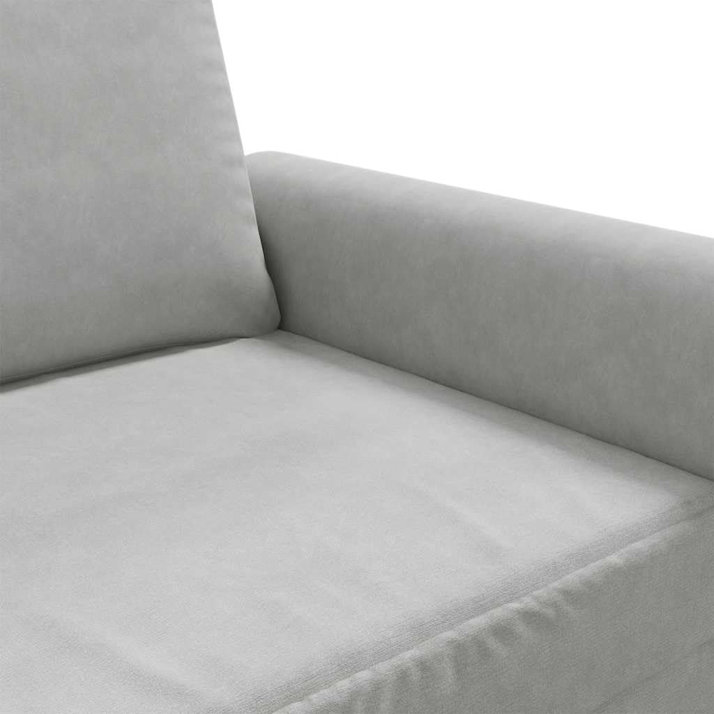 Light Gray Velvet 3-Seater Sofa E543