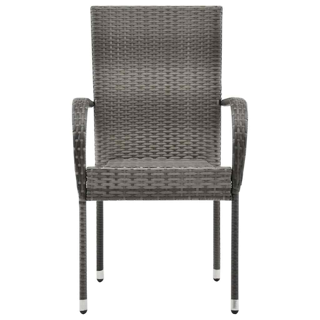Grey Poly Rattan Stacking Patio Chairs D63462