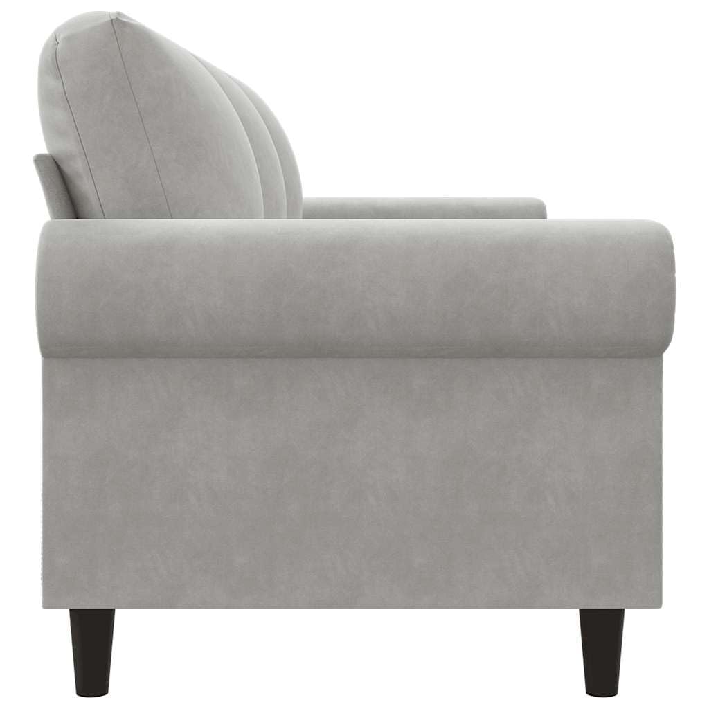 Light Gray Velvet 3-Seater Sofa E543