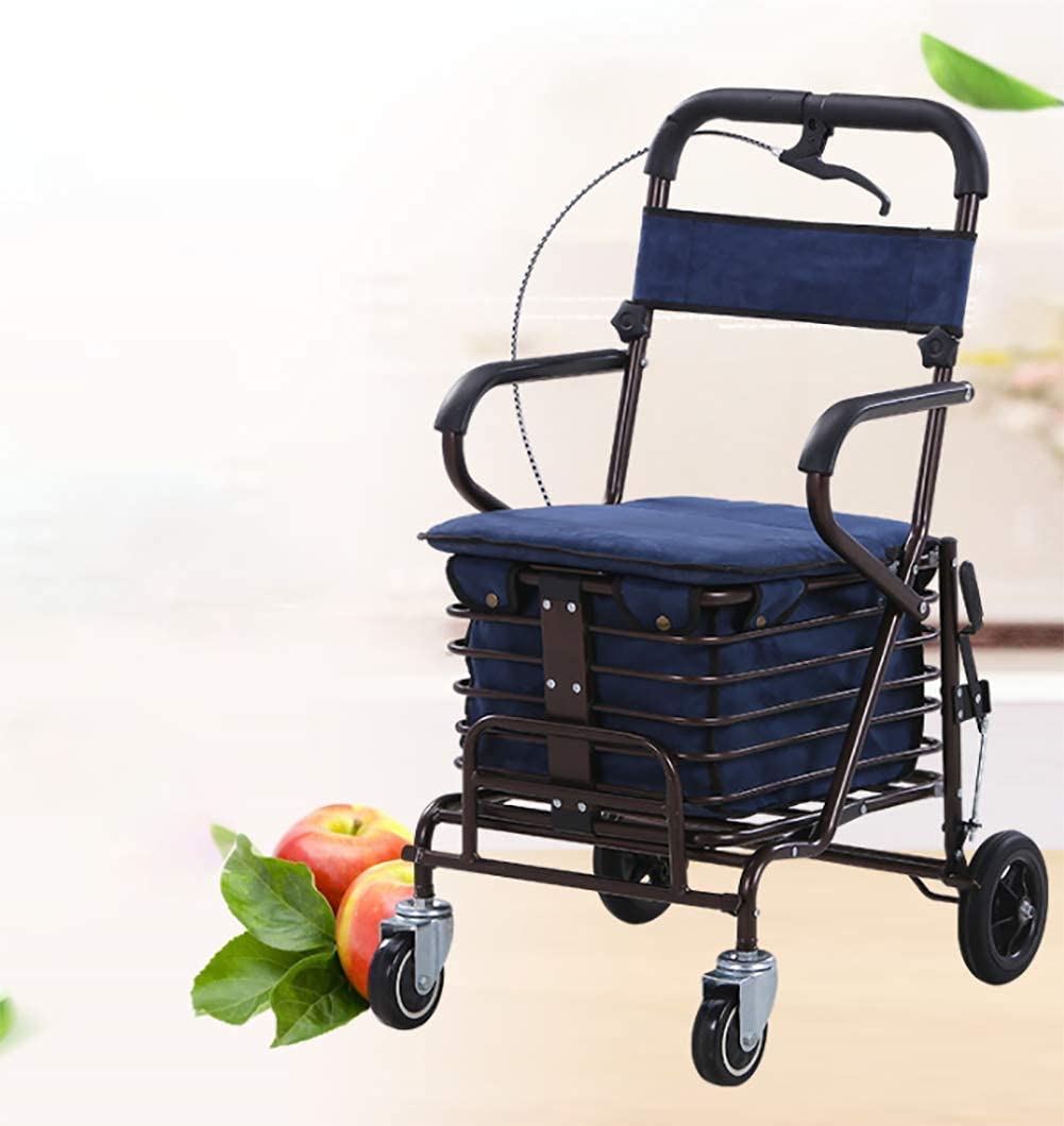 4 Wheel Folding Rollator Walker with Seat and Basket X24036