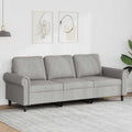 Light Gray Velvet 3-Seater Sofa E543