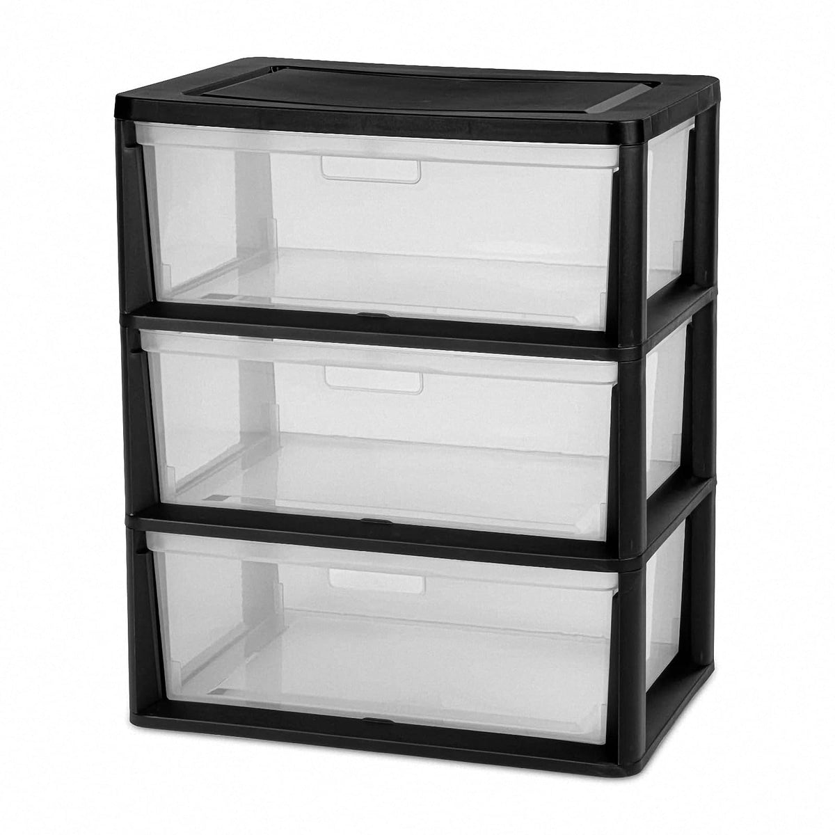 Black 3 Drawer Plastic Storage Tower T51291