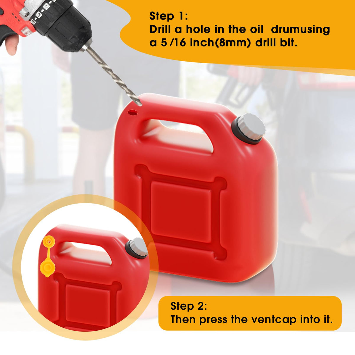 Yellow Plastic Gas Can Vent Caps G5954