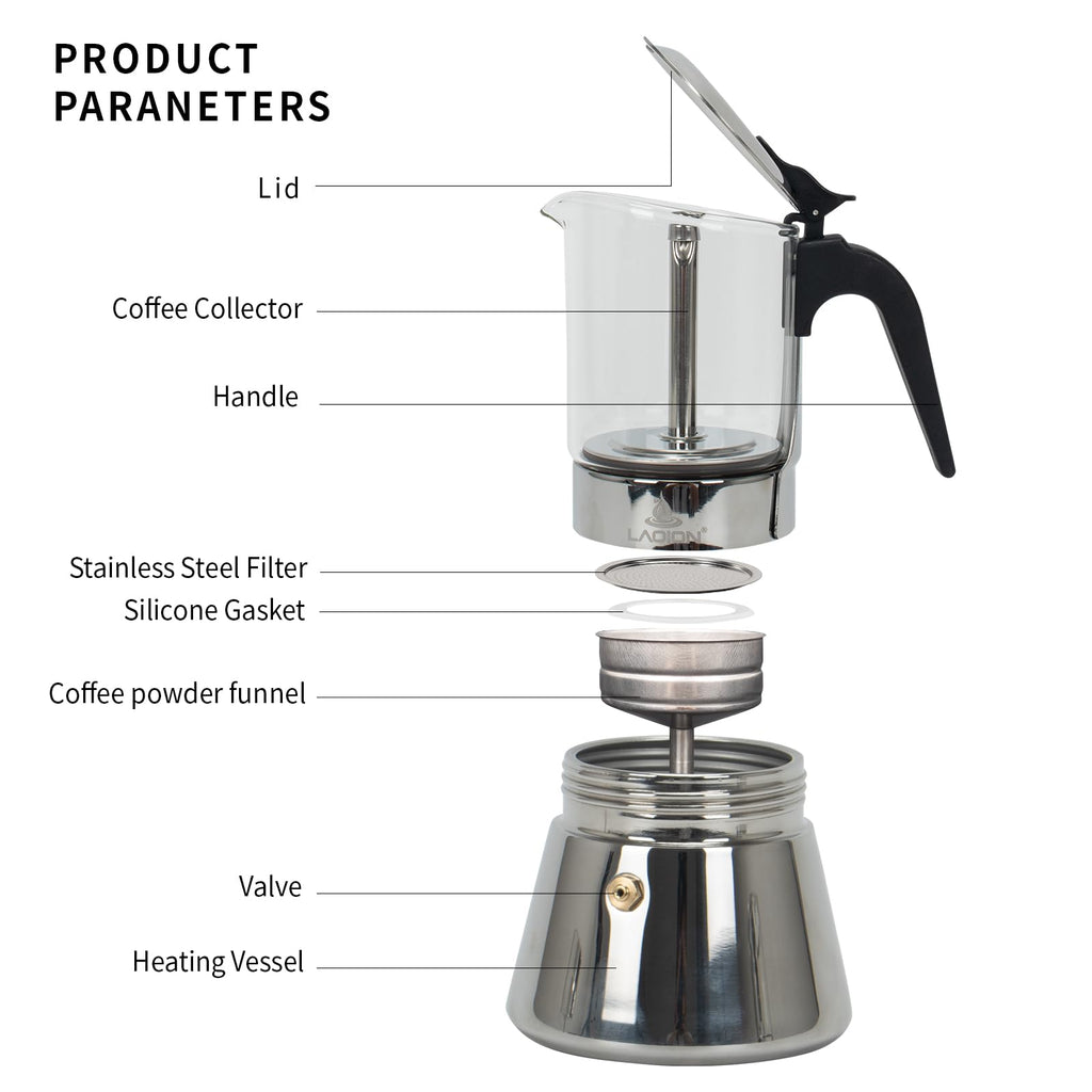Stovetop Espresso Maker 6 Cup Moka Pot U720596