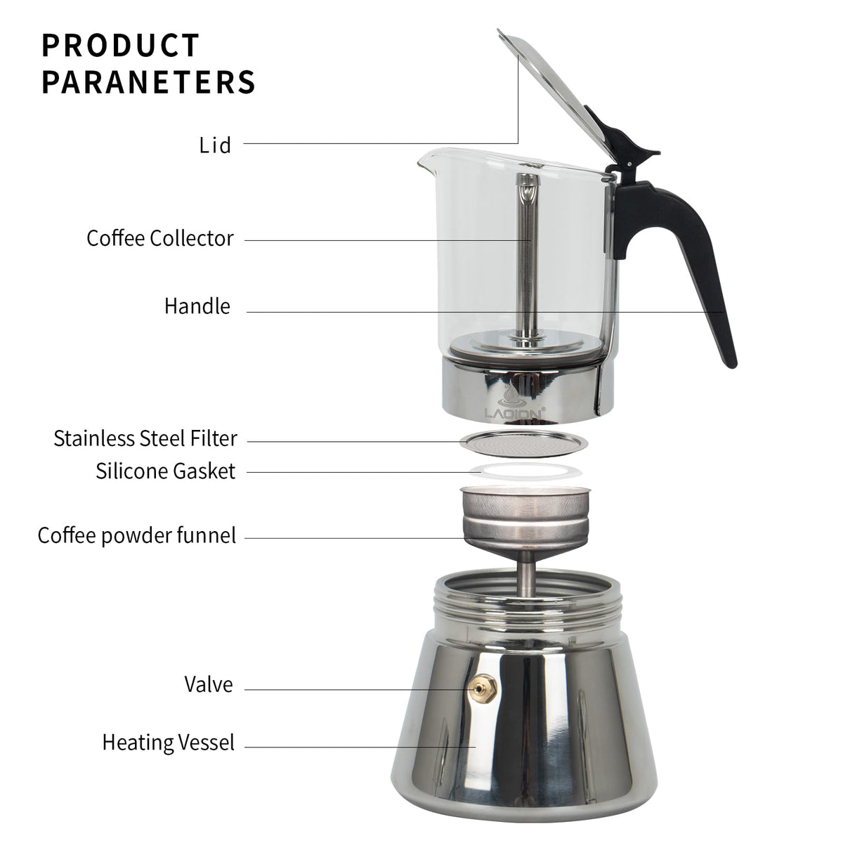 Stovetop Espresso Maker 6 Cup Moka Pot U720596
