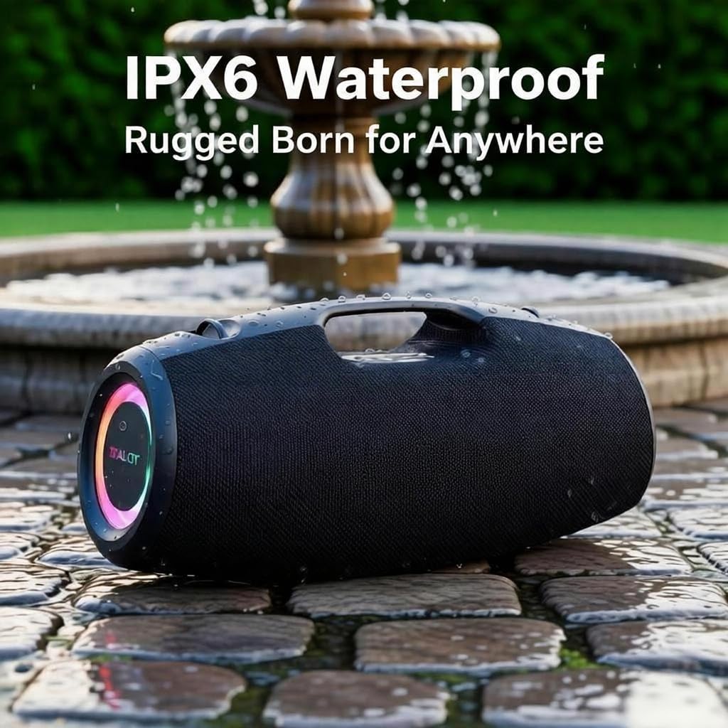 Black 120W Portable Waterproof Bluetooth Speaker J2134