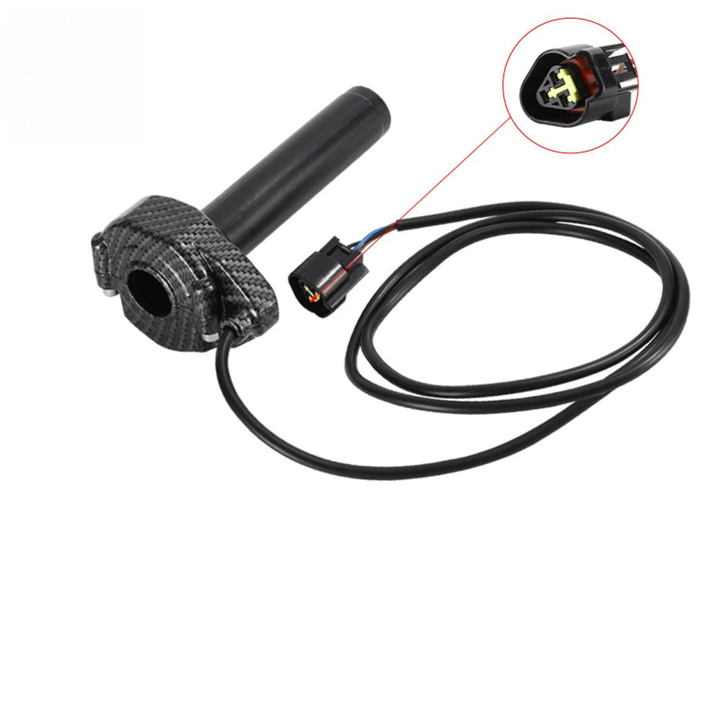 Electric Dirt Bike Twist Throttle Metal Housing Ribbed Grip 3 Pin Sealed Connector G82283