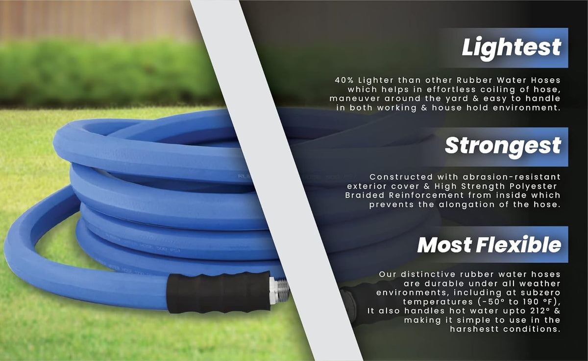 3/4" x 100' Hot/Cold Water Rubber Garden Hose E20778