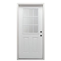 Steel Primed Left Hand In-Swing Prehung Front Door 9 Lite Clear Glass 36" x 80" G5879