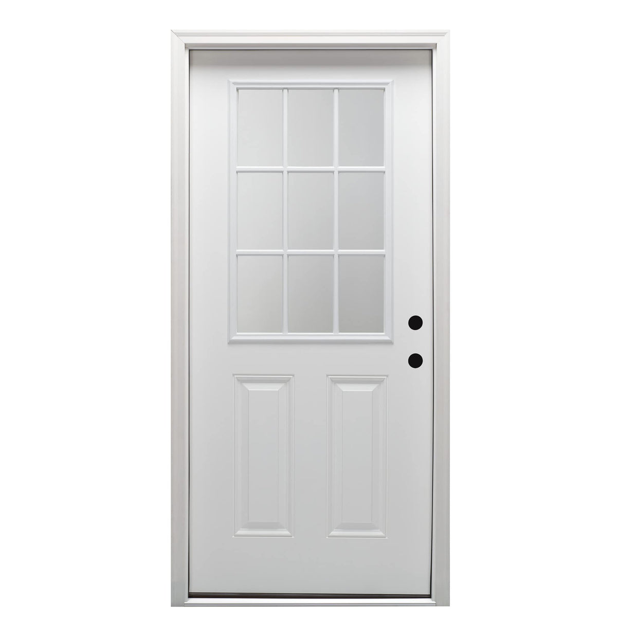 Steel Primed Left Hand In-Swing Prehung Front Door 9 Lite Clear Glass 36" x 80" G5879