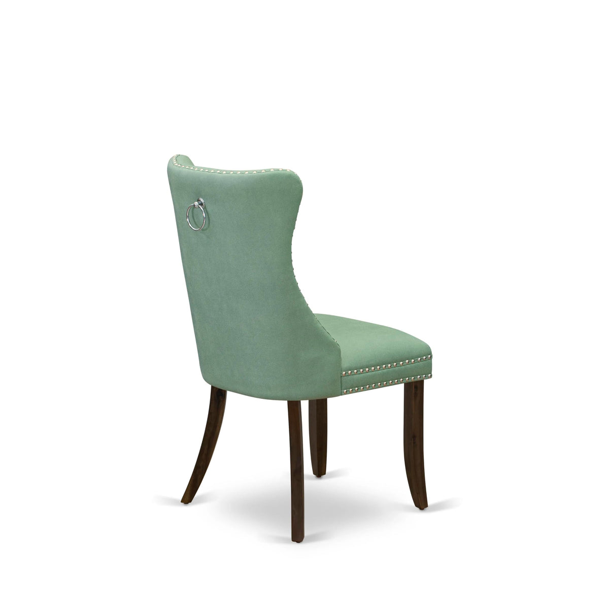 Set of 2 Willow Green Faux Leather Parson Dining Chairs W1107