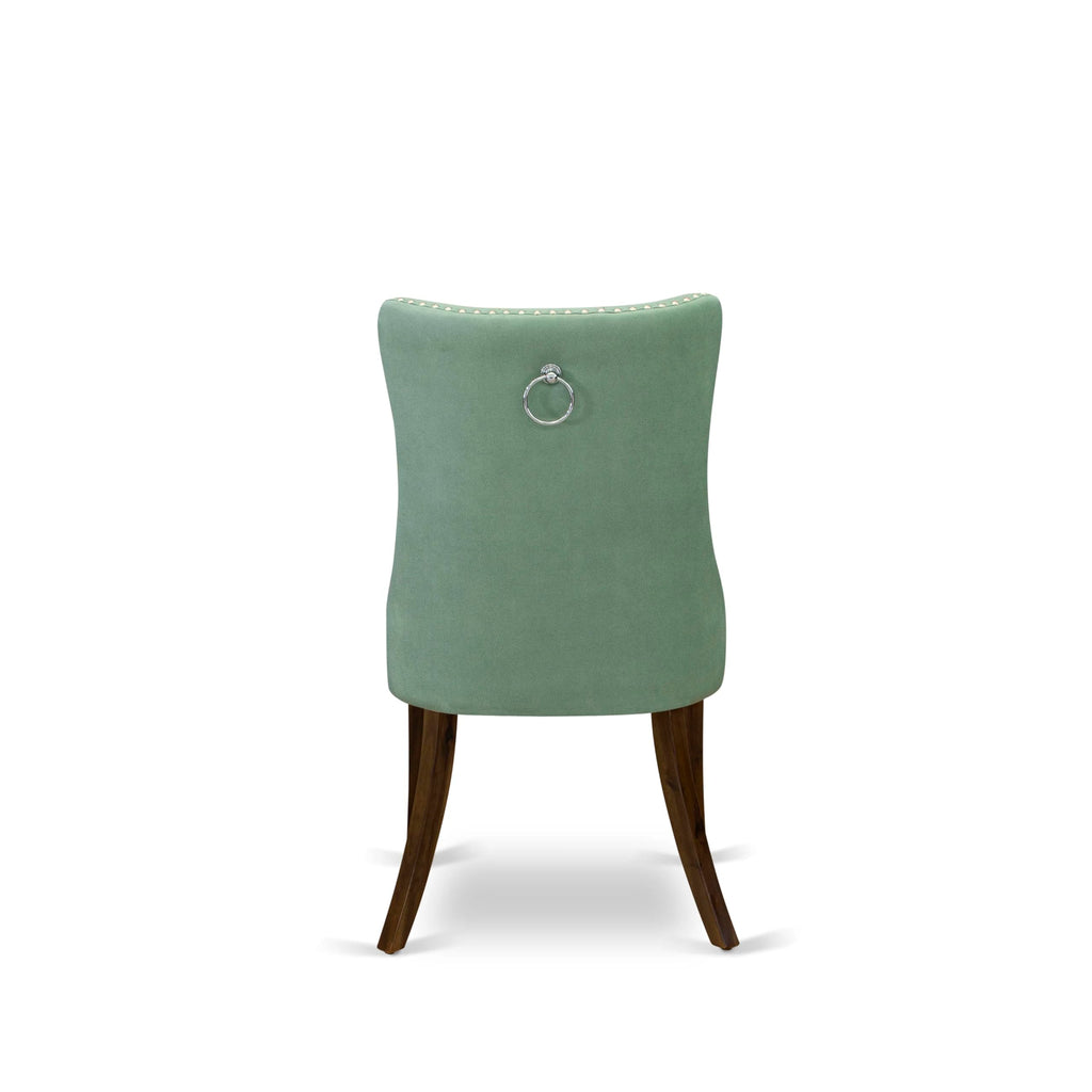 Set of 2 Willow Green Faux Leather Parson Dining Chairs W1107