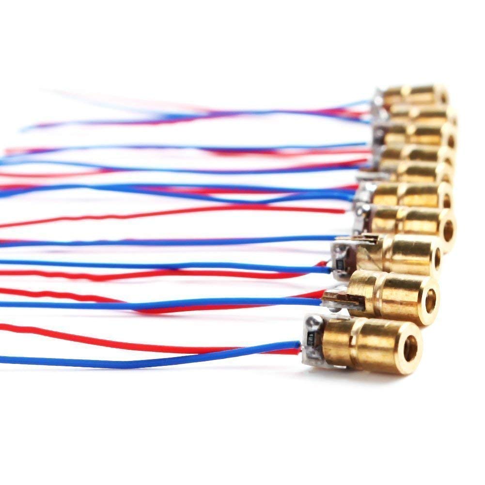 10pcs 5V 650nm 5mW Red Dot Laser Head 6mm D861