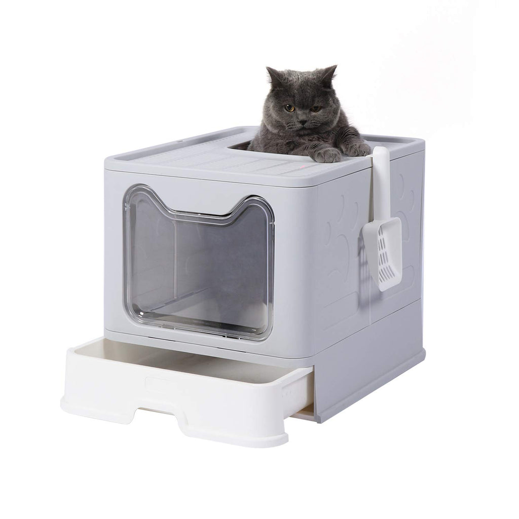 Large Foldable Cat Litter Box with Lid and Scoop P11200