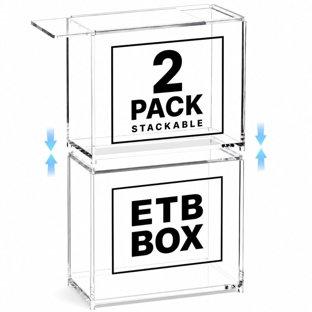 2 Pack Acrylic Case Stackable Magnetic Protector for ETB Storage X716596