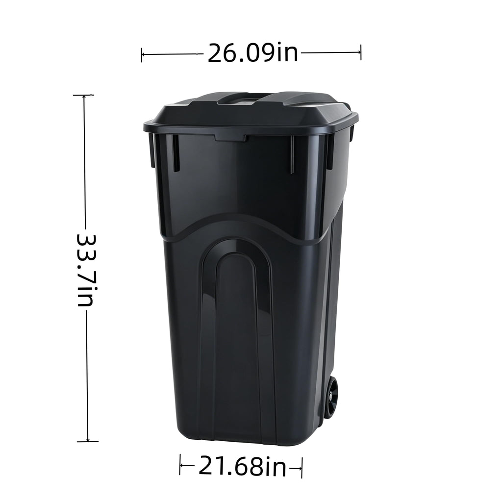 32 Gallon Wheeled Plastic Trash Can with Lid Z72131