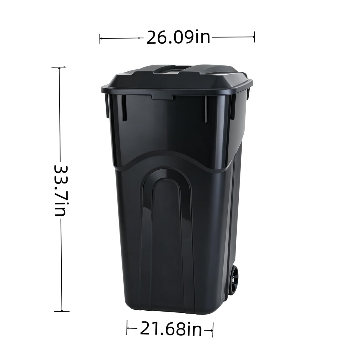 32 Gallon Wheeled Plastic Trash Can with Lid Z72131