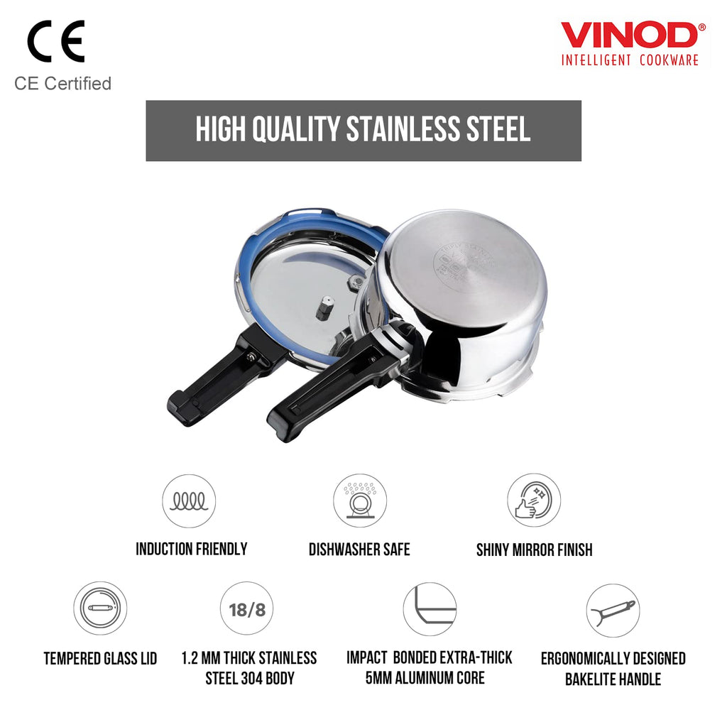 Stainless Steel Pressure Cooker, Outer Lid, 3 Litre U517