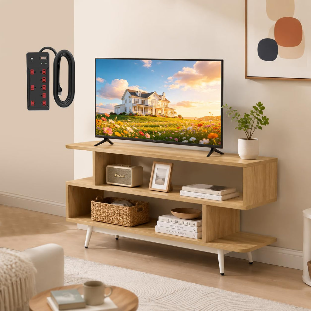 TV Stand with 3 Open Storage Shelf Y861