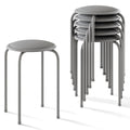 Grey 17 Inch Padded Steel Stacking Stools L322253