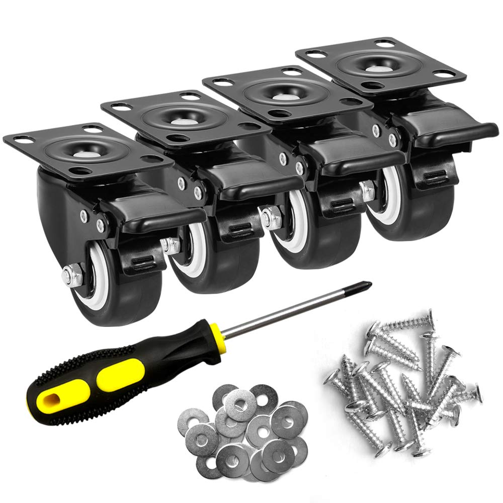2" Caster Wheels Set of 4 with Brake Q732659