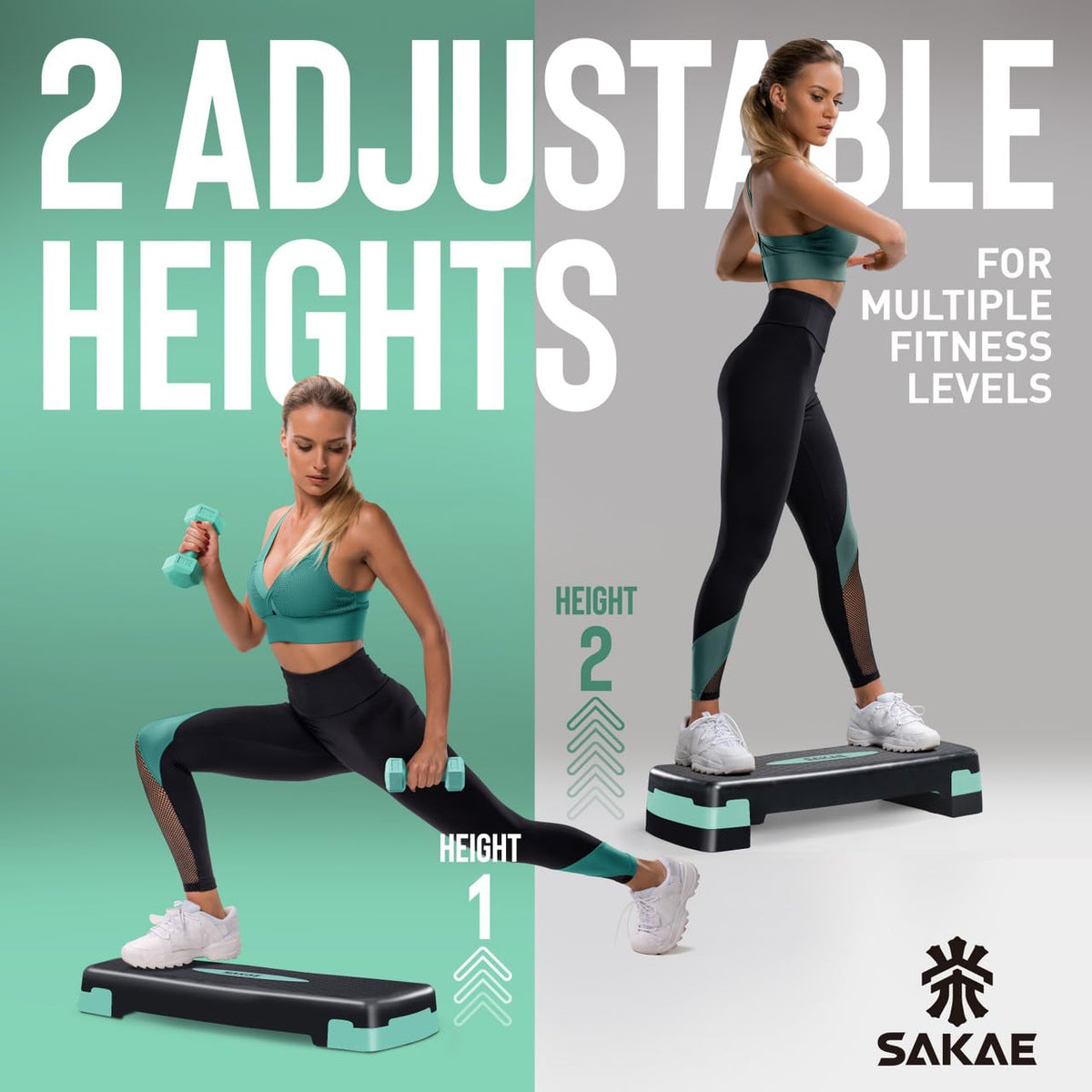 Adjustable Height Aerobic Stepper Set with Dumbbells, Kettlebell, Waist Trimmer, Ankle Weights or Weighted Vest L59298