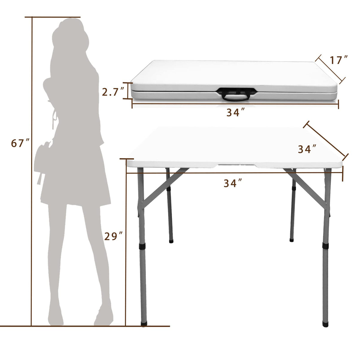 34" Square Folding Table T241855