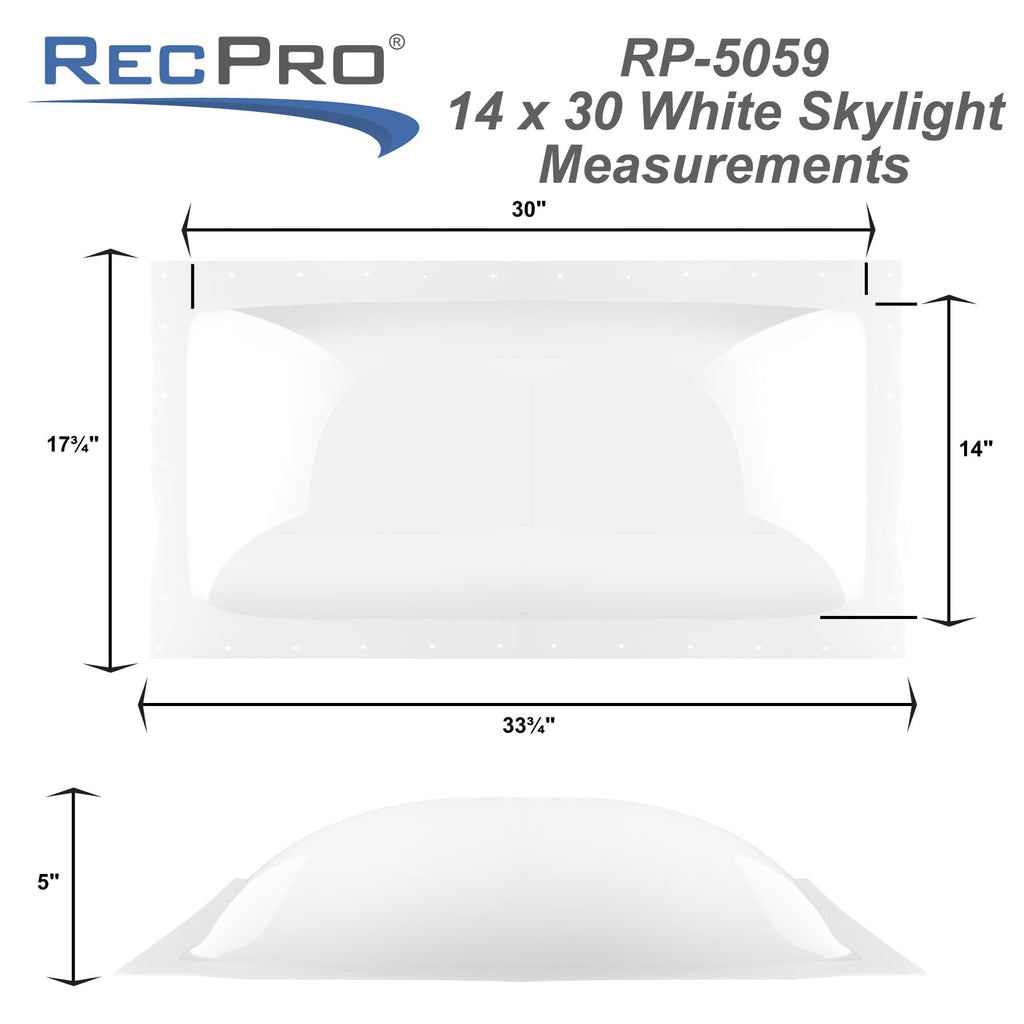 White Impact Resistant RV Skylight Dome L313