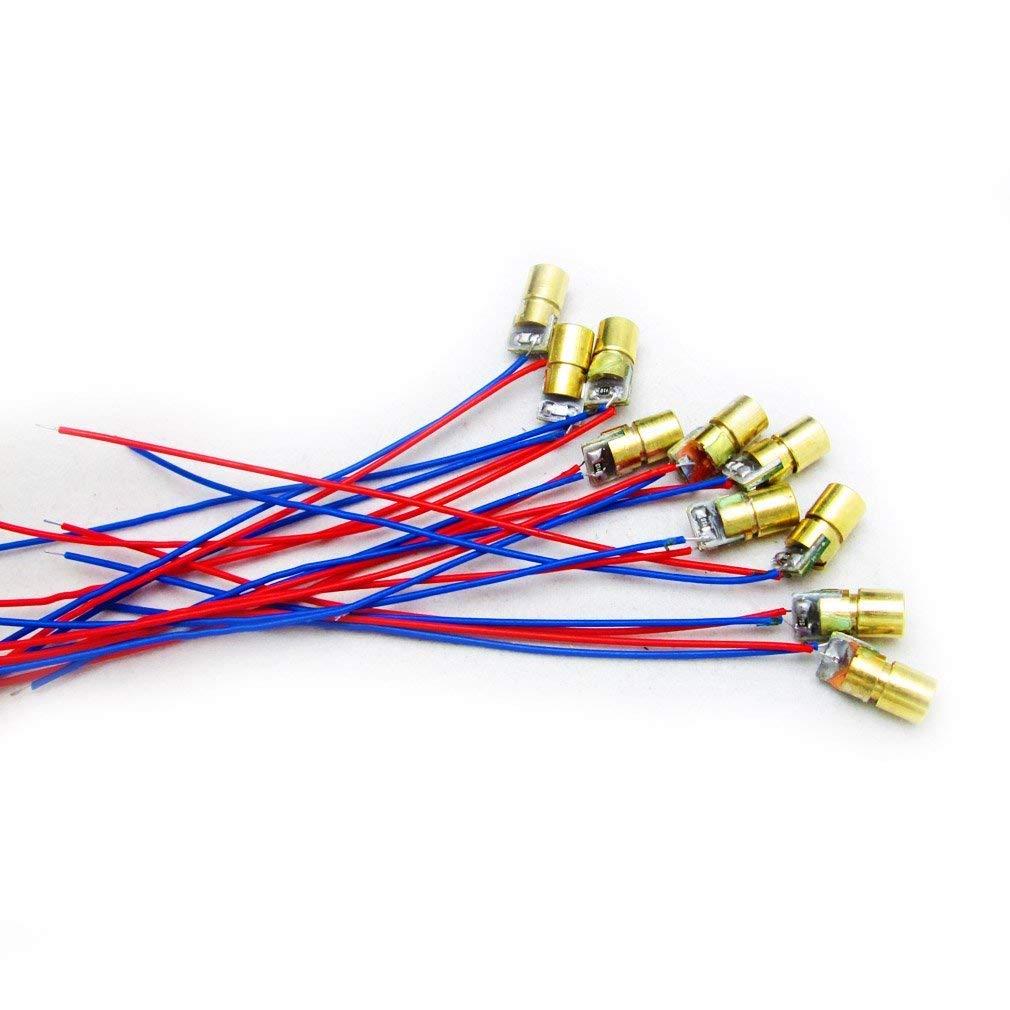 10pcs 5V 650nm 5mW Red Dot Laser Head 6mm D861