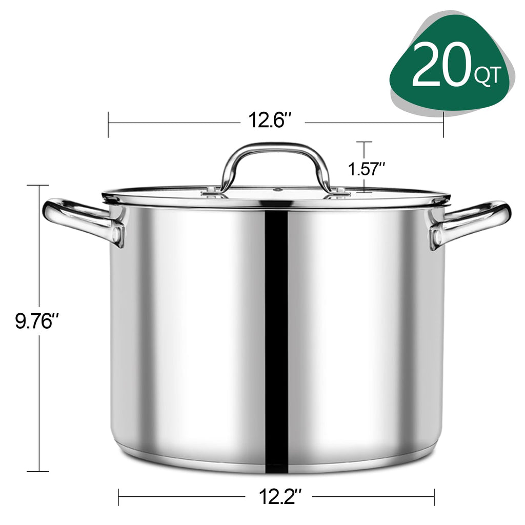 20 QT Stainless Steel Stock Pot with Lid G4225