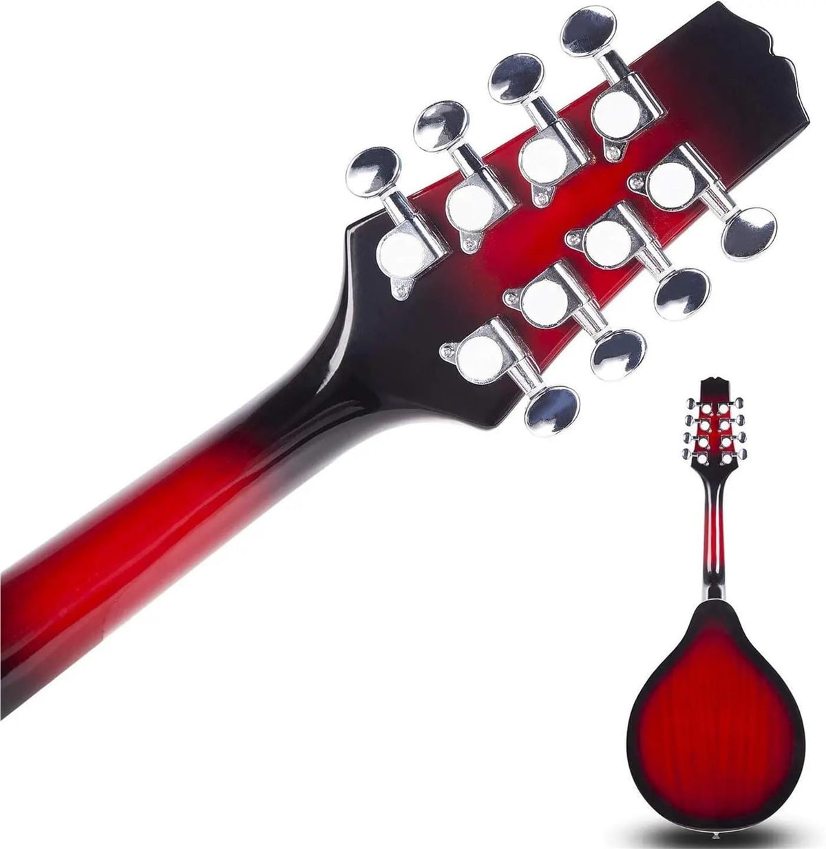 Red Sunburst Mahogany Wood A Style Acoustic Electric Mandolin K2358