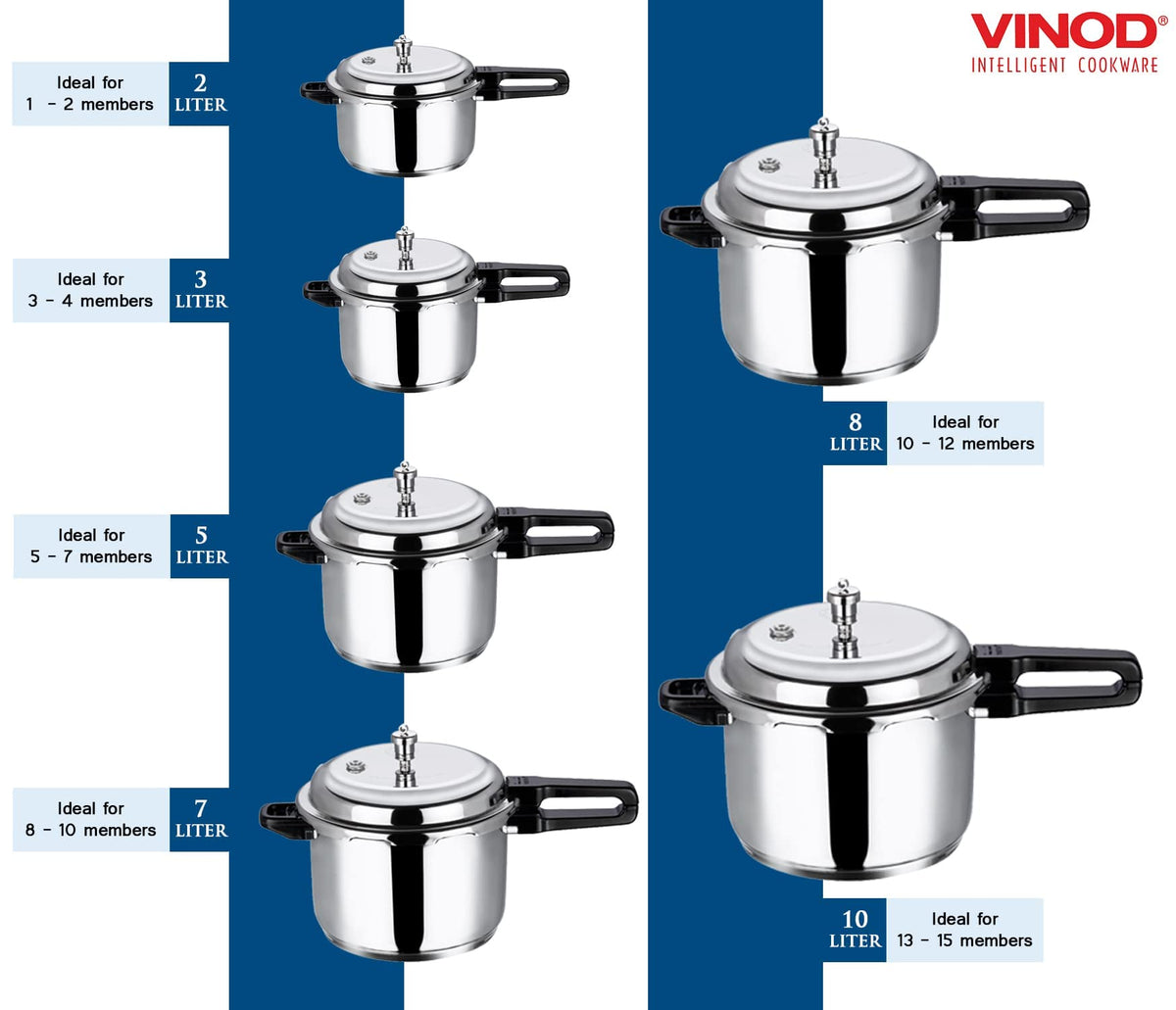 Stainless Steel Pressure Cooker, Outer Lid, 3 Litre U517