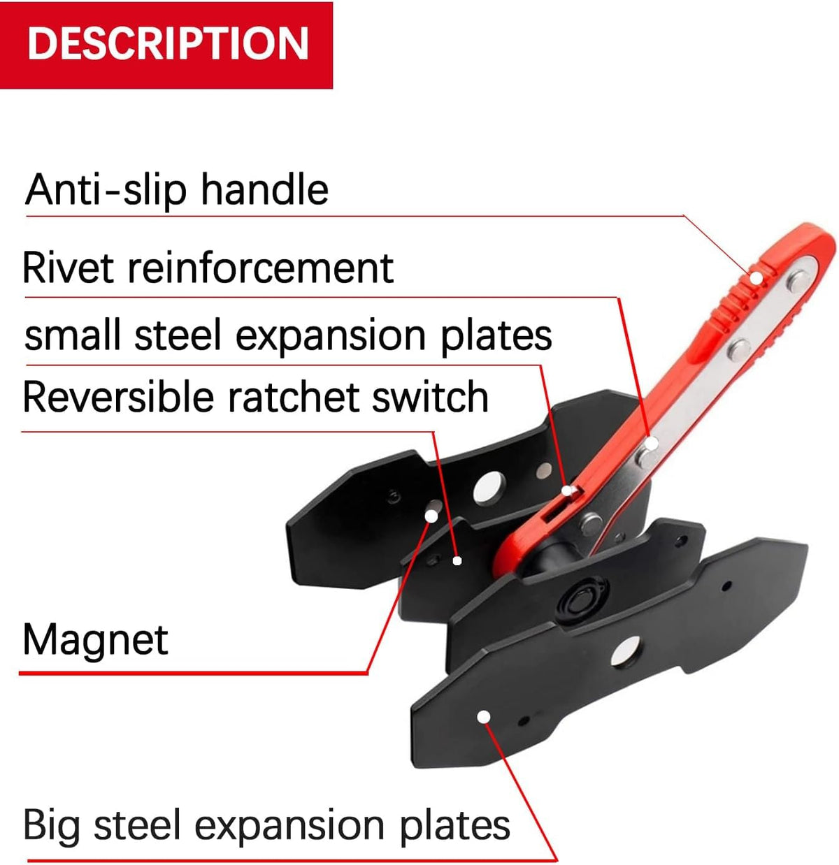 Brake Caliper Press Tool with 2 Caliper Hooks 2 Steel Plates and Gloves X1975