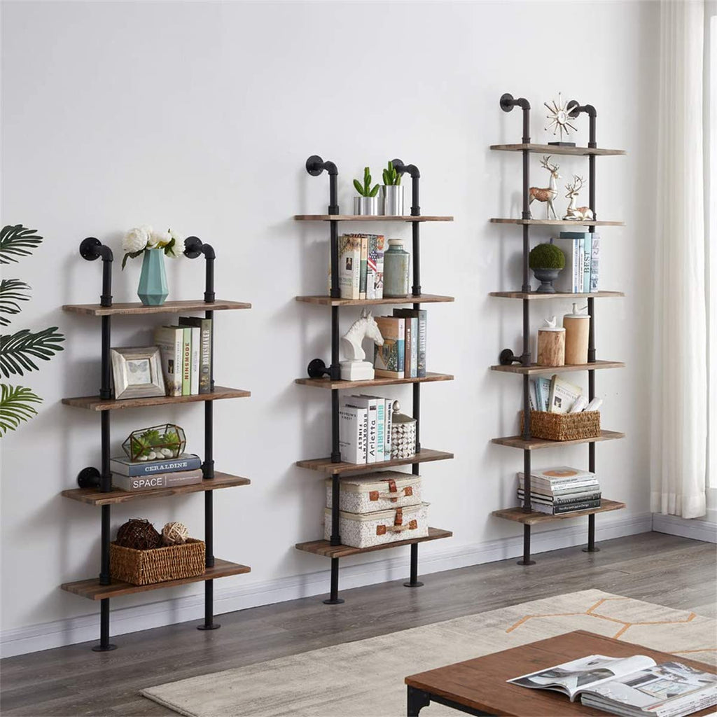 6 Tier Industrial Pipe Bookshelf R15739