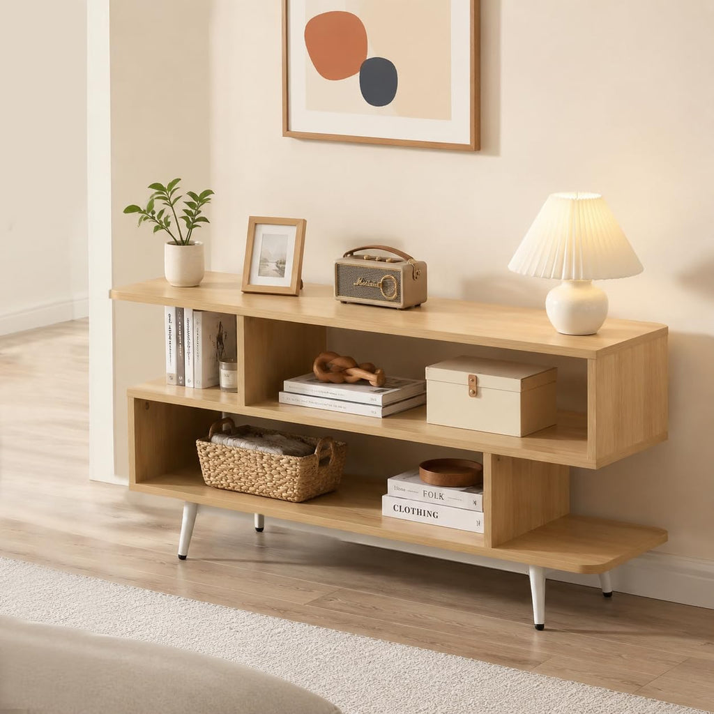 TV Stand with 3 Open Storage Shelf Y861