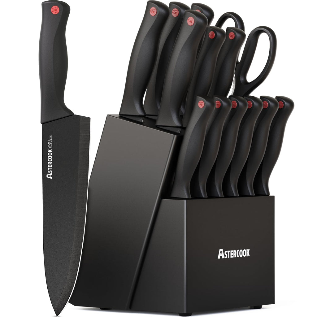 15 Pc German Knife Set with Block and Sharpener P1267