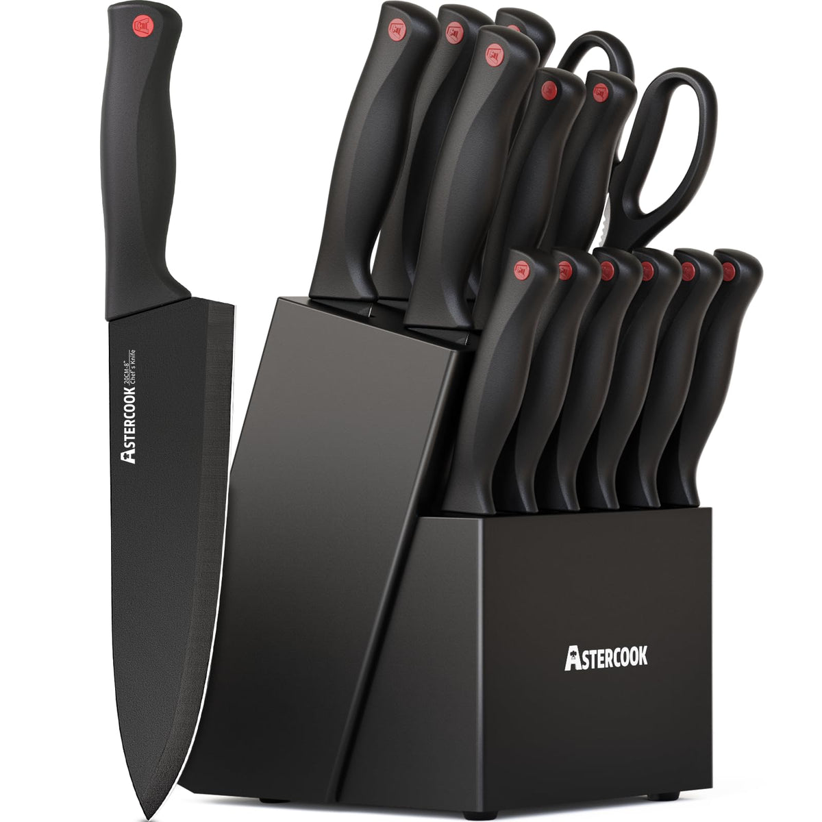 15 Pc German Knife Set with Block and Sharpener P1267
