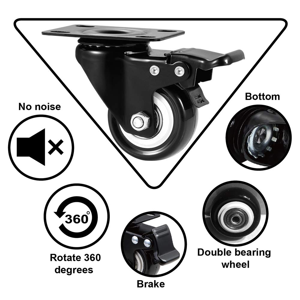 2" Caster Wheels Set of 4 with Brake Q732659