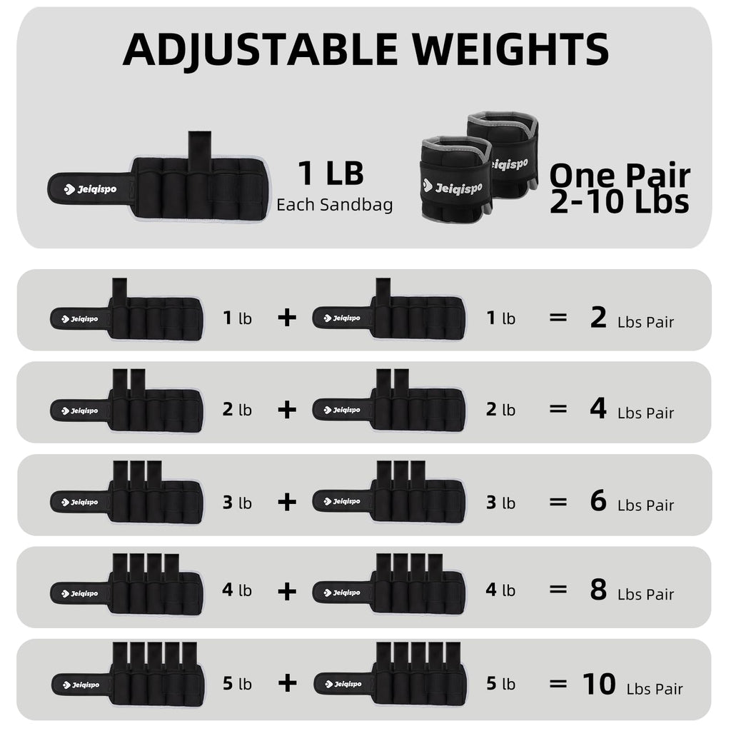 Adjustable Ankle Weights 1 Pair Removable Weight P70851