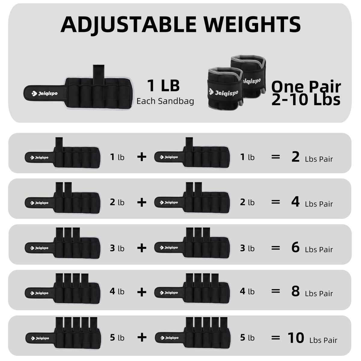 Adjustable Ankle Weights 1 Pair Removable Weight P70851