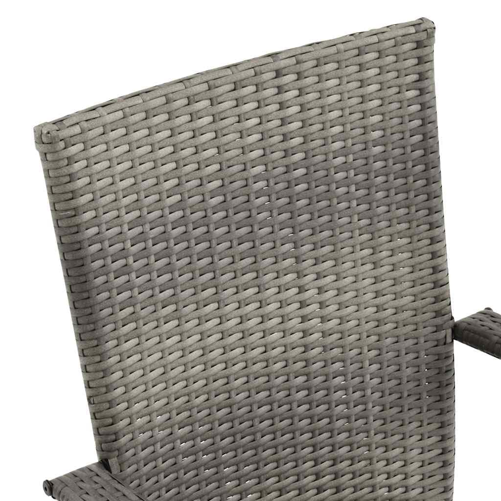 Grey Poly Rattan Stacking Patio Chairs D63462