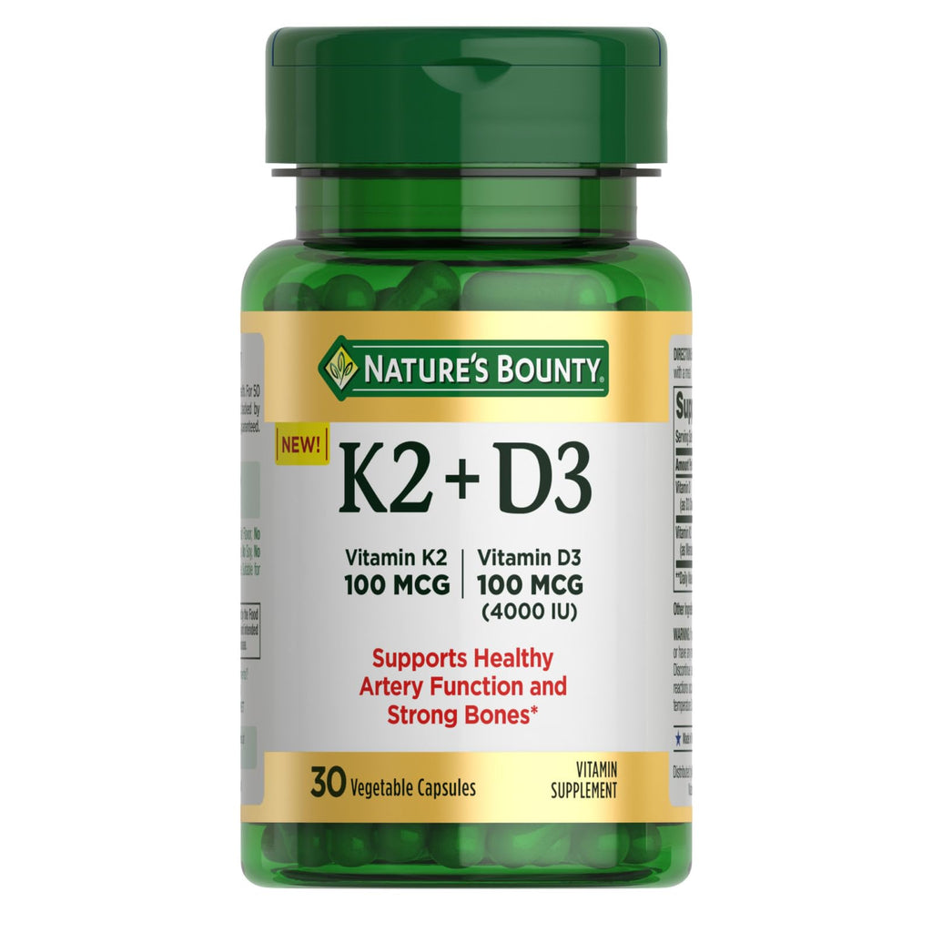 Vitamin D3 K2 Supplement 4000 IU 100 mcg 30 Vegetarian Capsules Y4800