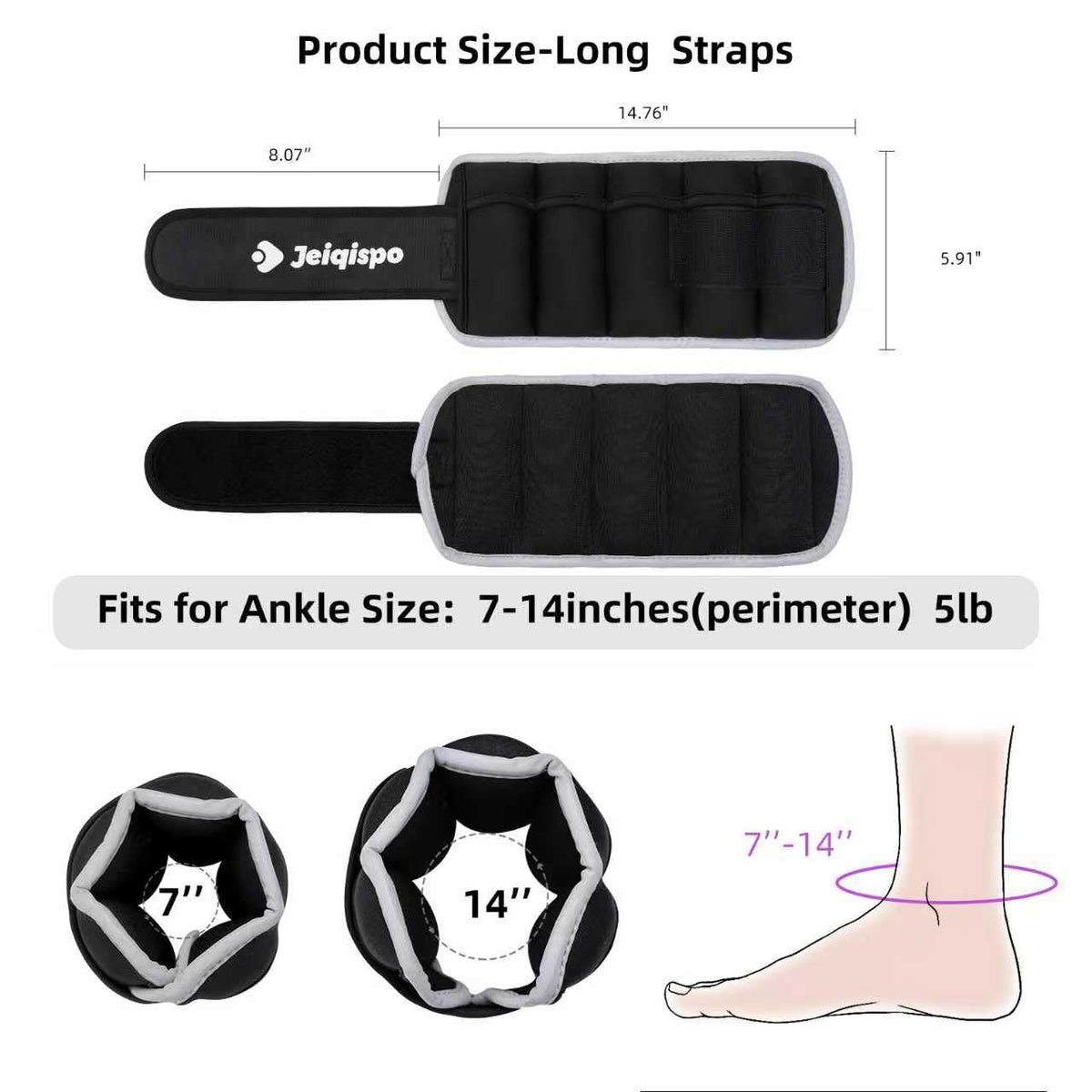 Adjustable Ankle Weights 1 Pair Removable Weight P70851