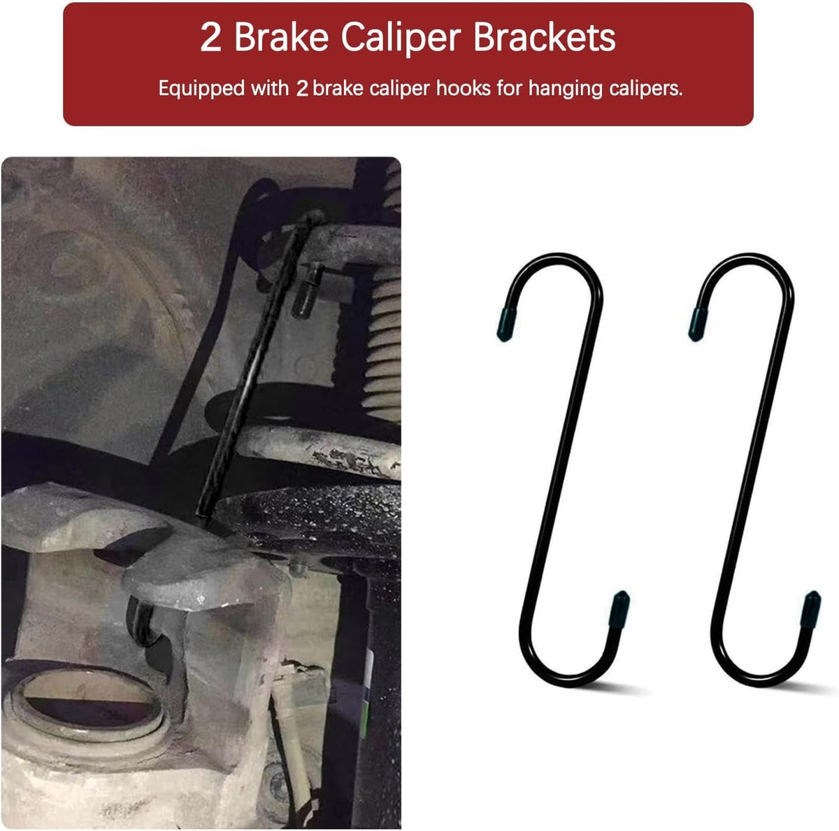 Brake Caliper Press Tool with 2 Caliper Hooks 2 Steel Plates and Gloves X1975