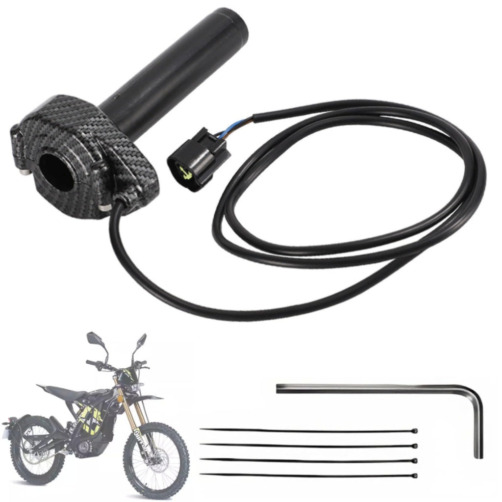 Electric Dirt Bike Twist Throttle Metal Housing Ribbed Grip 3 Pin Sealed Connector G82283