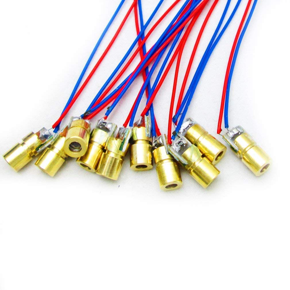 10pcs 5V 650nm 5mW Red Dot Laser Head 6mm D861
