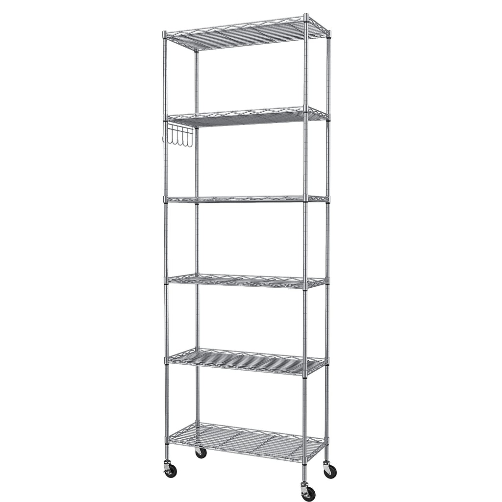 6-Tier Wire Shelving Unit with Caster Wheels S34446