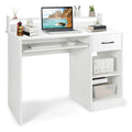 White Desk with Drawer and Keyboard Tray B80213