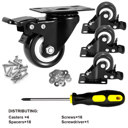 2" Caster Wheels Set of 4 with Brake Q732659